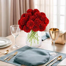 Kimura's Cabin 20pcs Fake Mums Flowers Artificial Silk Chrysanthemum Hydrangeas Ball for Wedding Arrangements Home Kitchen Party Table Centerpieces DIY Bouquets (Red) by CozyNest Decor