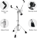 Snare Drum Stand Snare Stand with Drumstick Holder and a Pair of 5A Drum Sticks Fit for 8 to 15 Inch Snare Drum and Practice Pad, Adjustable Height 15.8 to 22.8 Inches for Drum Beginners by TinyTreasures Baby Boutique