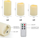 Aignis 7pcs Flameless LED Candles Battery Operated with Remote Timer, Outdoor Indoor Waterproof, Warm Glow for Cozy & Romantic Home/Wedding/Holiday Décor (D 3'' x H 4''/5''/6'') by CozyNest Decor