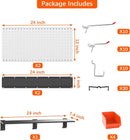 TORACK 69PCS Metal Pegboard with Accessoreis for Garage Wall, Tool Organizer Pegboard with Hooks, Wall Mounted Bins/Shelf, Tool Storage Peg Board for Wall(Grey) by GreenHaven Gardens