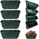 Self-Watering Wall Mounted Planter Set of 4, Indoor and Outdoor Vertical Planter, Stackable Wall Mounted, for Balcony Decoration