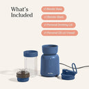 Our Place Splendor Blender - 1000W High-Power | Ultra-Sharp Blades | 2 Blending Modes | Includes 25 oz Personal Cup and Drinking Lid Set | Smoothies, Shakes & More | Blue Salt by TinyTreasures Baby Boutique