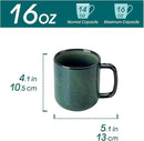 vancasso STARRY Coffee Mugs Set, 16 oz Ceramic Coffee Cups for Americano Hot Tea Iced Coffee Cold Brew Cocoa Milk Stoneware Mugs Set of 6, Dishwasher & Microwave Safe, Green by CozyNest Decor