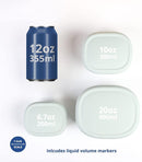 BLUE GINKGO Nesting Silicone Containers - Set of 3 Hard-Shell Silicone Food Storage Containers | BPA Free, Airtight, Dishwasher and Freezer Safe (6.7oz, 10oz, 20oz) - Green by TinyTreasures Baby Boutique