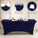 ABCCANOPY 2 Pack 6 FT Navy Spandex Table Cover Stretch Fitted Wrinkle Resistant Tablecloth Reuse for Rectangular Folding Table Patry Event Wedding Banquet Protector by CozyNest Decor