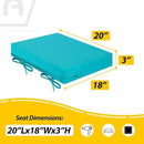 AAAAAcessories Outdoor Seat Cushions for Chairs, Waterproof, Fade-Resistant Patio Furniture Replacement Cushions, 20" x 18" x 3", Set of 2, Turquoise Blue by GreenHaven Gardens