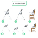 Ingenuity Trio Foldaway 6-in-1 Baby High Chair, 6 Ways to Use, Toddler Chair, Foldable Legs, 6M-5Y - Quill by TinyTreasures Baby Boutique
