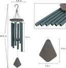 Large Wind Chimes for Outside, 30" Aluminium Wind Chime with Wind Catcher, Outdoor Garden Patio Decoration Windchimes, Classic Zen Gift for Men and Women Green