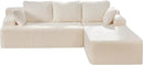 Hobestluk Modular Sectional Sofa Couches 108" L-Shape Couch 3 Seat Modular Sofa Memory Foam Sectional Couches for Living Room, Boneless Couch with Oversized Chaise (White, Right Facing) by CozyNest Decor