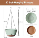 12 Inch Hanging Baskets for Plants Outdoor, Hanging Planters for Indoor Outdoor Plants, Hanging Planter with Self Watering, Hanging Flower Pots (Green) by GreenHaven Gardens