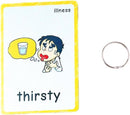 SANTSUN 14 Illness & Disease Expression English Flash Cards, Study Cards (4.72 x 3.54 Inch) with 1 Ring, Pocket Laminated Flashcards for Ages Pre-K & K by TinyTreasures Baby Boutique