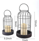 PHOSPHOR Rustic Farmhouse Decor Lantern Set of 2 Modern Farmhouse Decorative Indoor for Kitchen Fireplace Centerpiece Table Dinning Living Room by CozyNest Decor