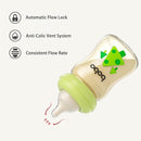 YOHKOH PPSU Baby Bottle Wide Neck, Newborn Anti-Colic Baby Bottle with Natural Response Nipple, Streamlined Body, Easy to Clean (5.4oz (Pack of 4), Green) by TinyTreasures Baby Boutique