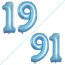 GOER Number 19 Balloons for 19th Birthday Sweet 19 Party Decorations,42 Inch Jumbo Foil Helium 91 Balloons for 91st Birthday Party Decoration (Light Blue) by TinyTreasures Baby Boutique