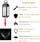 Bdor 20-Inch Metal and Tempered Glass Candle Lantern - Premium Outdoor Lantern, Decorative Lanterns with Handcrafted Design for Patio, Garden & Indoor Decor by CozyNest Decor
