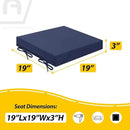 AAAAAcessories Outdoor Seat Cushions for Chairs, Waterproof, Fade-Resistant Patio Furniture Replacement Cushions, 19" x 19" x 3", Set of 2, Navy Blue by GreenHaven Gardens