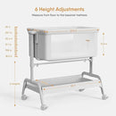 3-in-1 Baby Bassinet, Rocking Bassinet, Bedside Bassinet for Baby, Stable and Secure Bassinet Bedside Sleeper for Newborn & Infant, 6 Height Adjustable with Wheels, Mattress & Breathable Mesh by CozyNest Decor