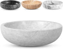 Travertine Decorative Bowl - 7.8” Diameter & 2” Height - Key Bowl for Entryway Table - Organic Modern Centerpiece - White/Gray by CozyNest Decor