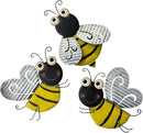 3 Pcs Metal Bee Wall Decor, Cute Bumble Bee Sculpture, Funny Animal Wall Decor - Yellow Bodies, Black Stripes, Large Eyes for Home Office Decor (Bee) by GreenHaven Gardens