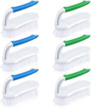 Lallisa 6 Pcs Scrub Brush for Cleaning with Handle Comfortable to Grip Heavy-Duty Flexible Stiff Bristles Scrubber Brushes Bulk for Shower Bathroom Carpet Kitchen Floor Tiles (Blue,Green) by CozyNest Decor