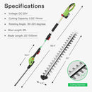 VIVOSUN 20" Cordless Pole Hedge Trimmer, 20V Electric Bush Trimmer with 20” Dual-Action Laser Blade, Adjustable Cutting Head, 0.55" Cutting Capacity, 2.0AH Battery and Fast Charger Included by GreenHaven Gardens