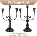 Sziqiqi Halloween Candle Holder Candelabra - Black Candle Stick Holders Pack of 2 Decorative Candleholders for Christmas Decoration by CozyNest Decor