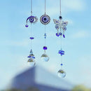 3pcs Evil Eye Suncatchers with Crystal Prism Balls Window Hanging Decoration Ornament Sun Catchers Rainbow Maker Pendant by GreenHaven Gardens