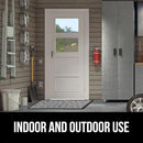 GORILLA GRIP 100% Waterproof All-Season WeatherMax Doormat, US Designed Natural Rubber, Stain and Fade Resistant, Low Profile Indoor Outdoor Door Mats, Easy Clean Patio Mat, 17x29, Light Gray Bones by CozyNest Decor