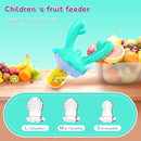 Baby Fruit Food Feeder - Silicone Nibble Tray Combo - Breastmilk Popsicle Mold for Cooling Relief, BPA Free Mesh Feeder for Infant Self Feeding (Antler Blue + Pineapple) by TinyTreasures Baby Boutique