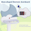 Costzon Kids Basketball Hoop with Electronic Scoreboard Cheer Sound, 4 in 1 Height Adjustable Toddler Basketball Hoop with Soccer, Golf, Ring Toss Game for Indoor Outdoor, Gift(Light Blue Moon) by TinyTreasures Baby Boutique