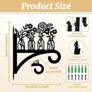 peacoblue Iron Plant Hangers Hooks for Outdoor Indoor Hanging Plants Flower Fern Pots Lantern Bird Feeder,12"x15" Weather Resistant Metal Wall Holder for Porch Garden Farmhouse(Vase and Wildflower) by GreenHaven Gardens