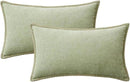 MIULEE Pack of 2 Couch Throw Pillow Covers 12x20 Inch Light Green Farmhouse Decorative Pillow Covers with Stitched Edge Soft Chenille Solid Dyed Spring Pillow Covers for Sofa Bed Living Room by CozyNest Decor