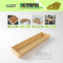 V-Shaped Bamboo Drawer Organizer Set of 3, Kitchen Large and Long Utensil Plate, Flatware & Silverware Storage Box, Wood Drawer Organizer for Bedroom, Living Room (19.6"x5.7" & 7.8" & 12.4") by CozyNest Decor