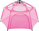 Alvantor Pop Up Playpen- 7'x7'x44”Baby Playpen Large Kids Play Tent Portable and Foldable Playpen Indoor/Outdoor Play Yard with Protective Mesh, UV SPF 50+ Sunshade, and Soft Foam Floor, Pink by TinyTreasures Baby Boutique