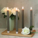 GenSwin Flameless Grey Taper Candles Flickering with 10-Key Remote, Battery Operated Led Warm 3D Wick Light Window Candles Real Wax Pack of 6, Christmas Home Wedding Decor(0.78 X 9.64 Inch) by CozyNest Decor