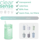 Olababy Clear View Silicone Training Cup with Straw Lid | Toddler Sippy Trainer 12mo+ | Unbreakable Water Drinking Cups for Kids 2yr+ | Baby Led Weaning & Feeding Supplies (Coral, 9 oz) by TinyTreasures Baby Boutique