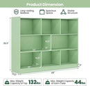 Tangkula 8-Cube Bookcase, Wood 3 Tier Open Storage Bookshelf, Modern Multipurpose Display Cabinet for Living Room, Study, Reading Nook, 48 x 12.5 x 36.5 Inch (Green) by CozyNest Decor
