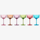 Art Deco Colored Crystal Coupe Glass Set Of 6 Large 9 6OZ Stemmed Glassware by The Wine Savant