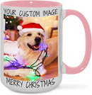 Ship Next Day Custom Mug Design Your Own Photo Text Personalized Picture Gifts for Women Men Customized Gift Idea Personalized Coffee Mugs 15oz Pink Handle by TinyTreasures Baby Boutique