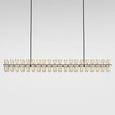 Crystal Black Rectangular Chandelier Light Fixture,72 in Large Dining Room Chandelier Over Table,Modern Chandeliers for Living Room,Arcachon Chandeliers,Kitchen Island,Includes 80xG4 Bulbs by CozyNest Decor
