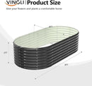 VINGLI Galvanized Raised Garden Beds Outdoor, 6x3x2 Ft, 8x4x2 Ft Lager Metal Planter Raised Beds for Planting Vegetables Flowers Herb (8 * 4 * 2（Oval）) by GreenHaven Gardens