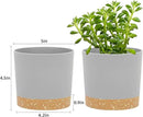 QCQHDU 5 inch Plant Pot, 2 Pack Planters for Indoor Plants with Drainage Holes & Saucer, Outdoor Flower Pots Home Garden Modern Decor by GreenHaven Gardens