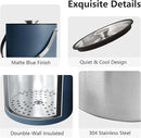 3L Ice Bucket with Silicone Lid, Scoop, Tongs & Strainer, Stainless Steel Double Wall Insulated Ice Buckets for Parties & Cocktail Bar, Outdoor Champagne Ice Container Bin, Navy by CozyNest Decor