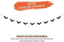 2 Packs Halloween Decorations Garland, Felt Bats Halloween Decor Banner with Wood Beads for Fireplace Mantel Fireplace Home Indoor by CozyNest Decor