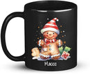 Watercolor Christmas Gingerbread Design Mug, Custom Gingerbread Lover Black Cup, Customized Christmas Coffee Mug With Name, Gift For Boy Girl, Personalized Gingerbread Lover Cup 11oz 15oz by CozyNest Decor