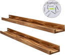 AZSKY 24" Floating Wall Ledge Shelf Wood Picutre Shelf Wall Mounted Nursery Kids Bookshelf Spice Rack Bathroom Storage Shelves Display Organizer Set of 2 by CozyNest Decor