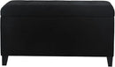 Asense Storage Ottoman Bench, Tufted Fabric Upholstered End of Bed Bench with Safety Hinge Wooden Legs, for Entryway Bedroom (Cotton and Linen Black, 33.3") by CozyNest Decor