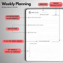 Undated Daily Planner – 3-Month A5 Productivity Organizer with Full Page Per Day, Hourly Schedule, Goal Setting, Habit Tracker, Weekly & Monthly Pages – Hardcover Time Management Notebook (Red) by TinyTreasures Baby Boutique