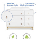 GAP babyGap Legacy 6 Drawer Dresser with Leather Pulls and Interlocking Drawers - Greenguard Gold Certified, Bianca White/Natural by TinyTreasures Baby Boutique