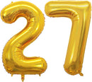 GOER Number 27 Balloons for 27th Birthday Party Decorations,42 Inch Jumbo Foil Helium 72 Balloons for 72nd Birthday Party Decoration (Gold) by TinyTreasures Baby Boutique